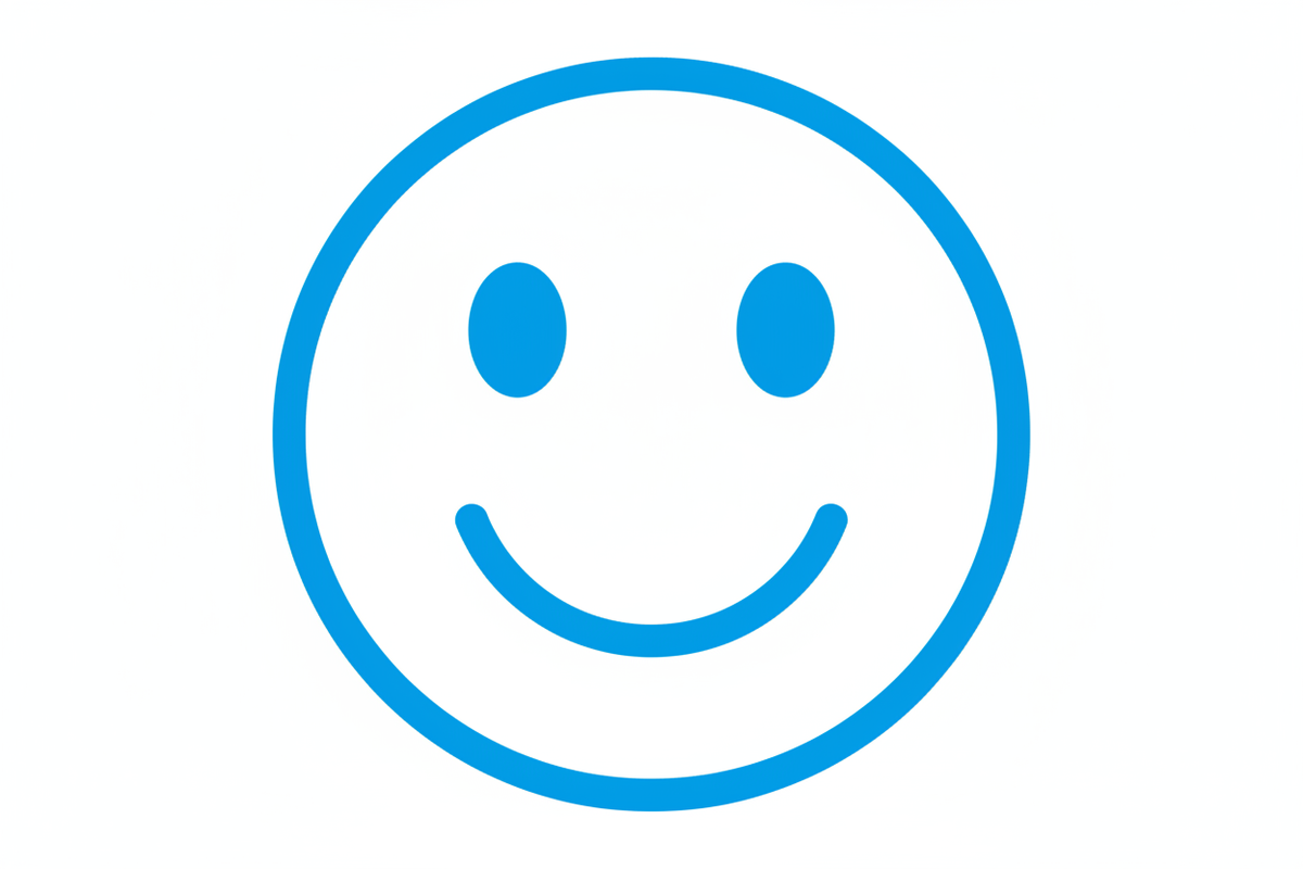 faccia smile azzurra