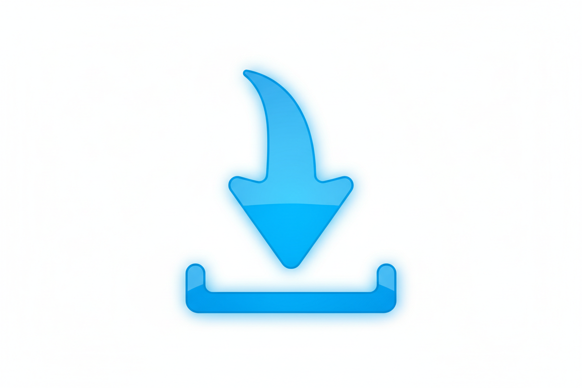 simbolo download azzurro